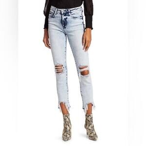 L'Agence High Line Skinny Jeans in Calypso Acid Wash Distressed Destructed 25